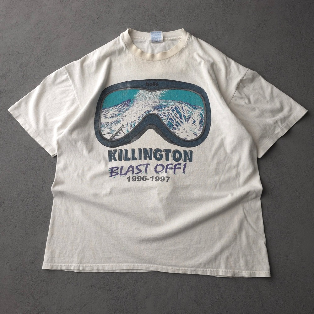 Vintage 90s Hanes White Killington Blast Off! T-shirt XL Ski Goggles 1996-1997